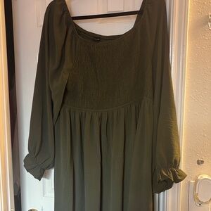 Elegant Olive Green Women's Dress